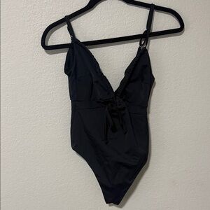 ASOS Black V-Neck Swimsuit